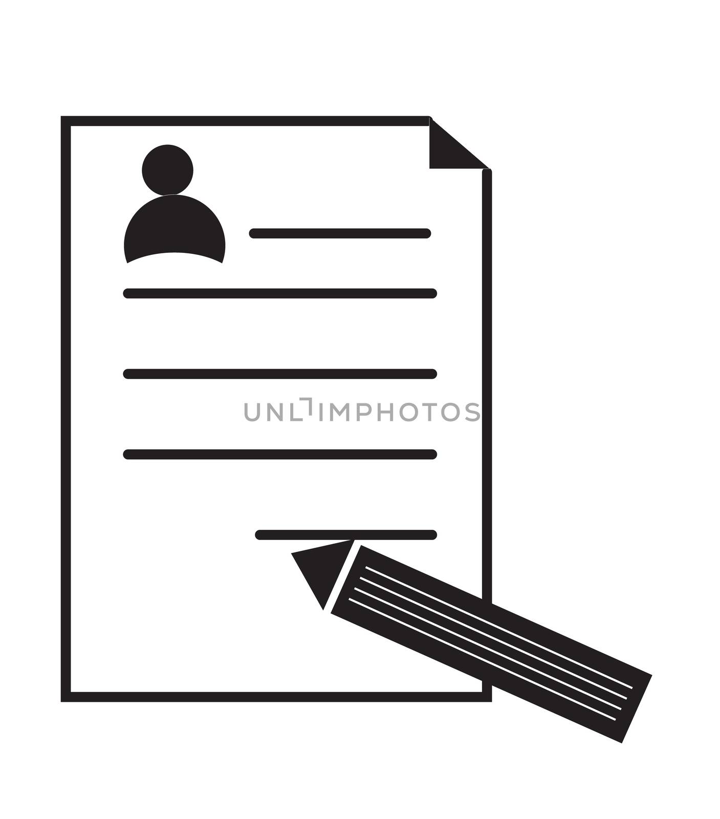 cv icon on white background. flat style design. cv sign.  by suthee
