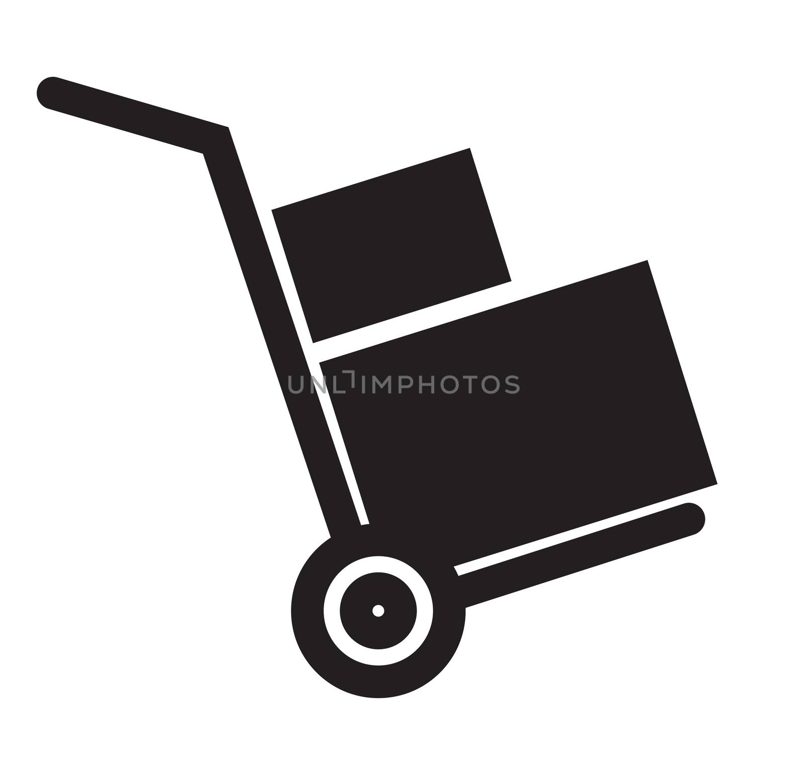 handcart icon on white background. flat style design. handcart s by suthee