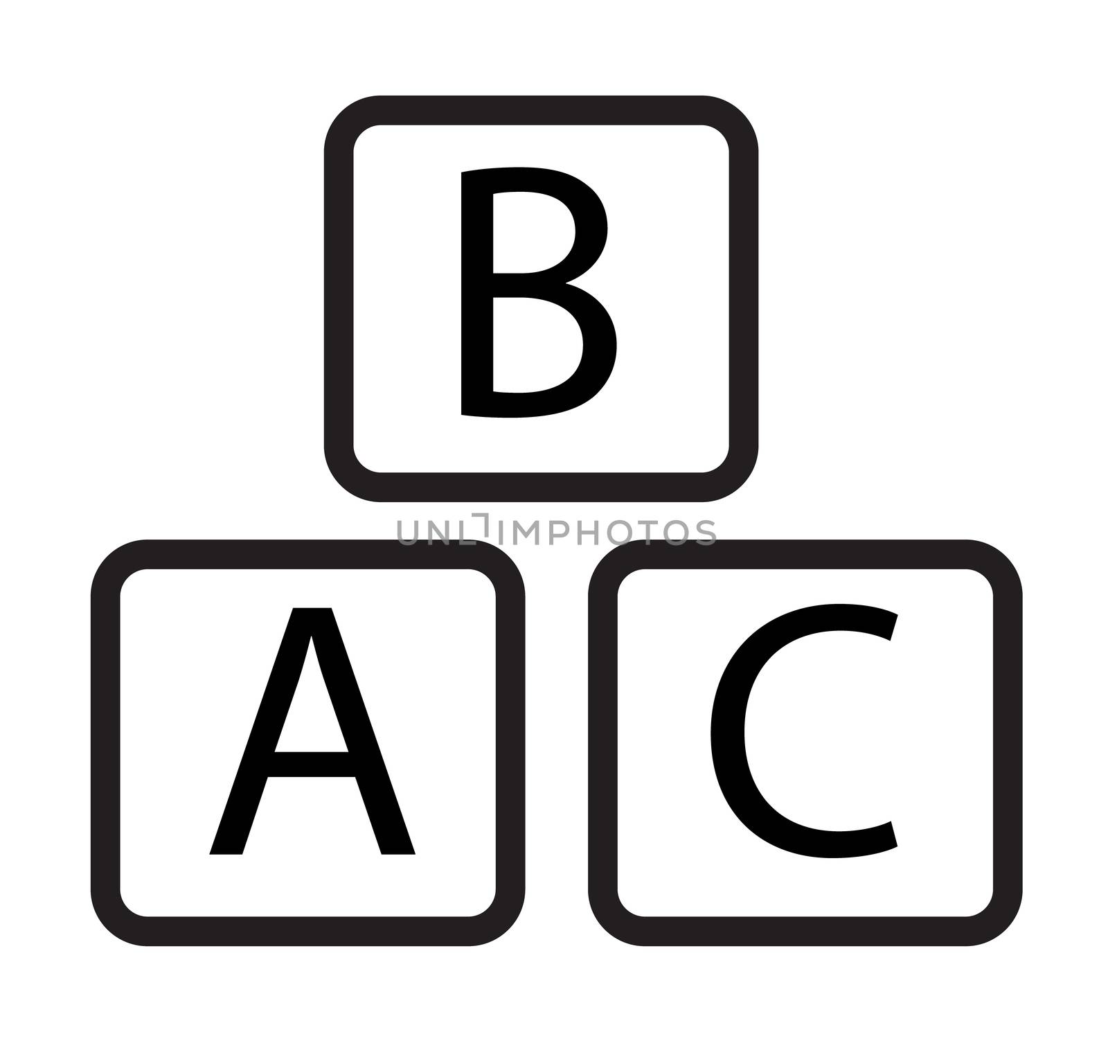 abc block icon on white background. abc block sign.