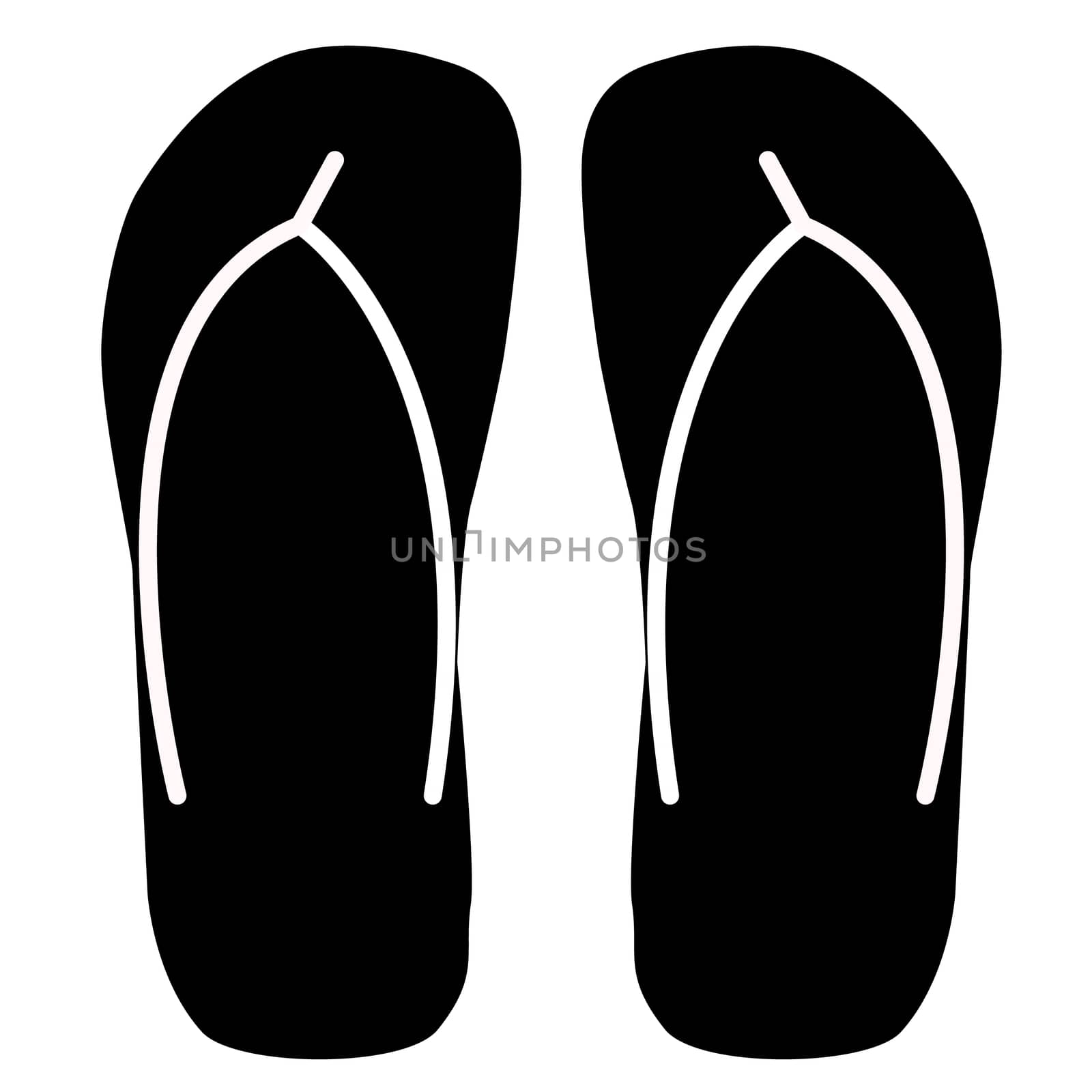 beach slippers icon on white background. beach slippers icon sign. flat design style. 