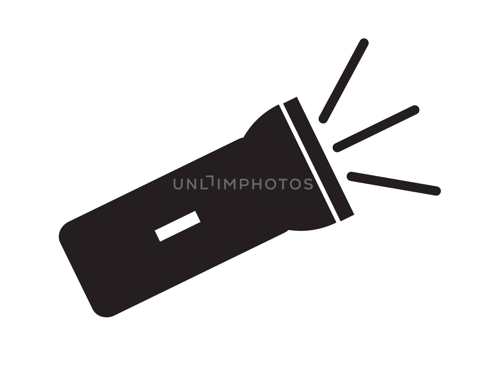 flashlight icon on white background. flat style design. flashlig by suthee