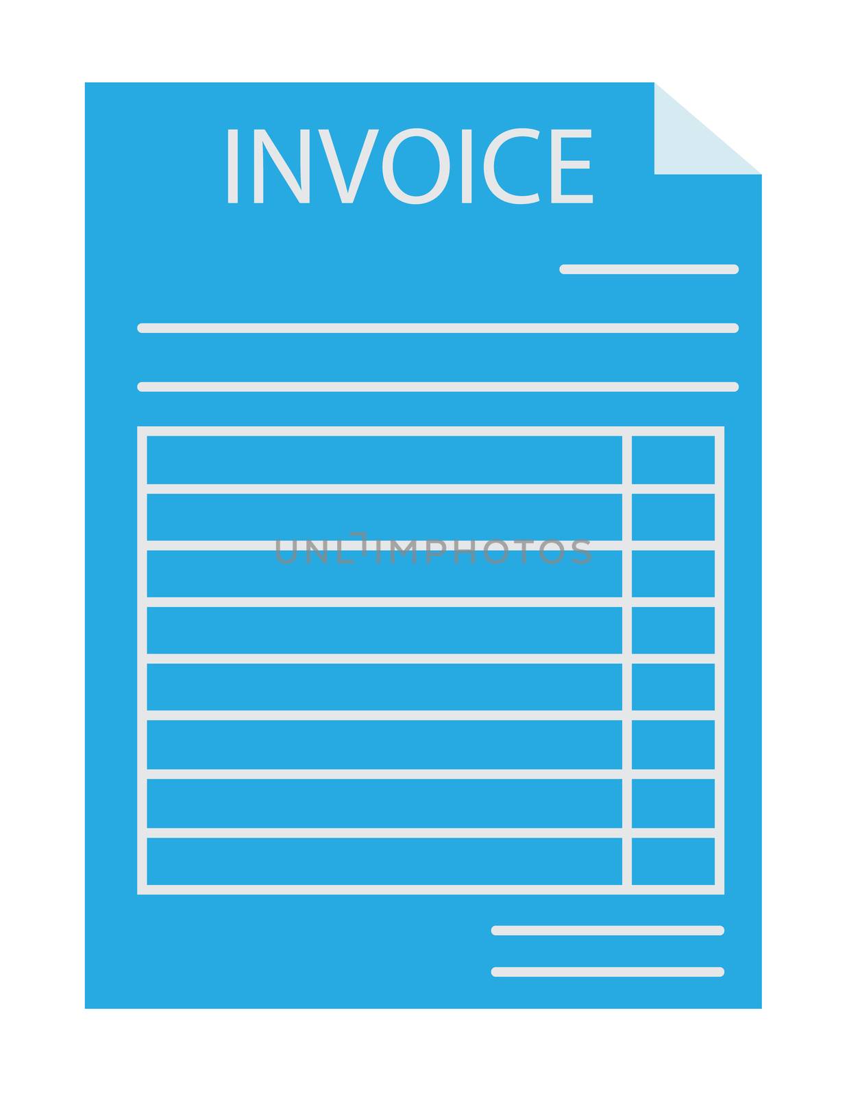 invoice icon on white background. invoice sign. flat style design. blue invoice.