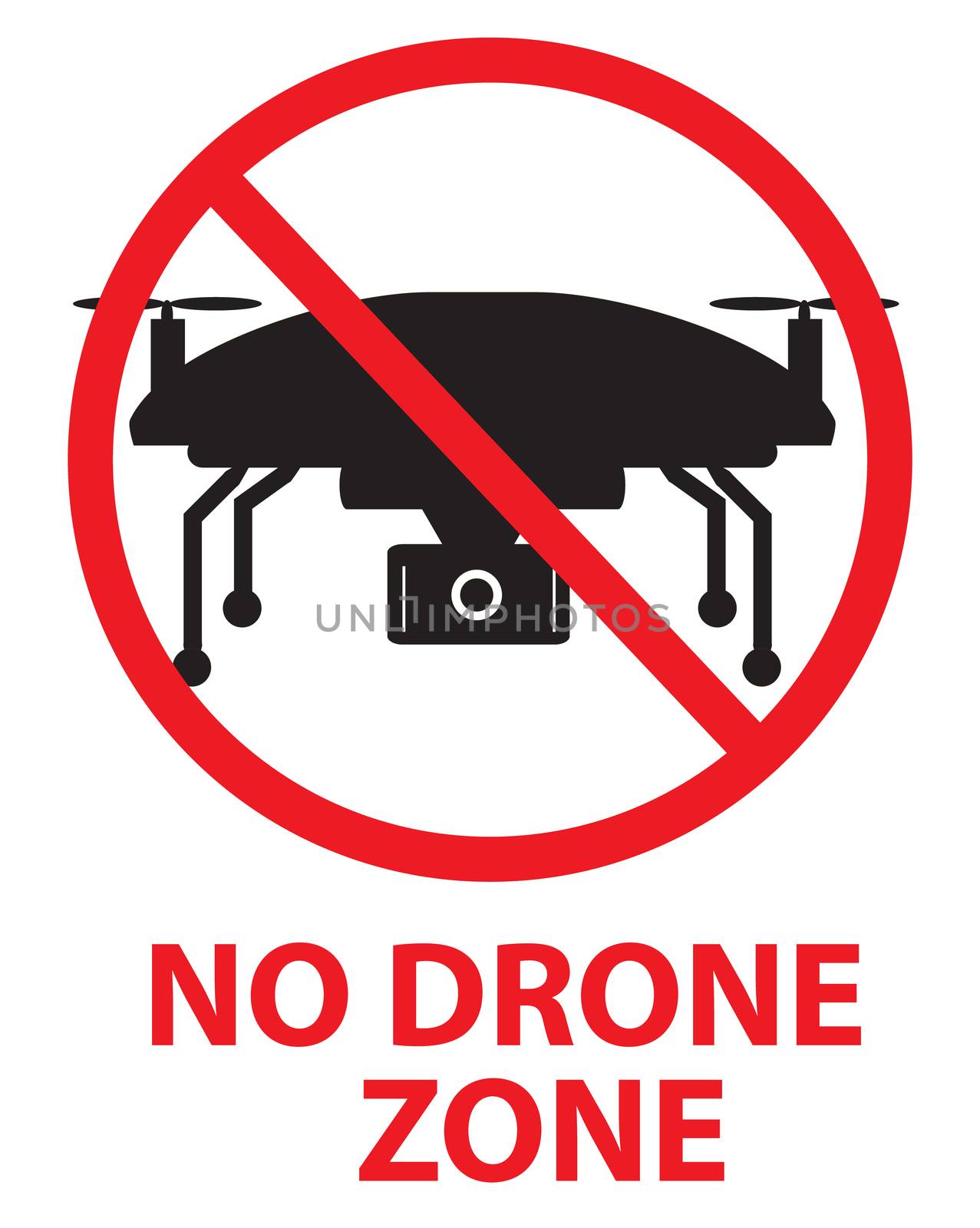 drone flights prohibited in thai area. no drone zone sign. no fly.