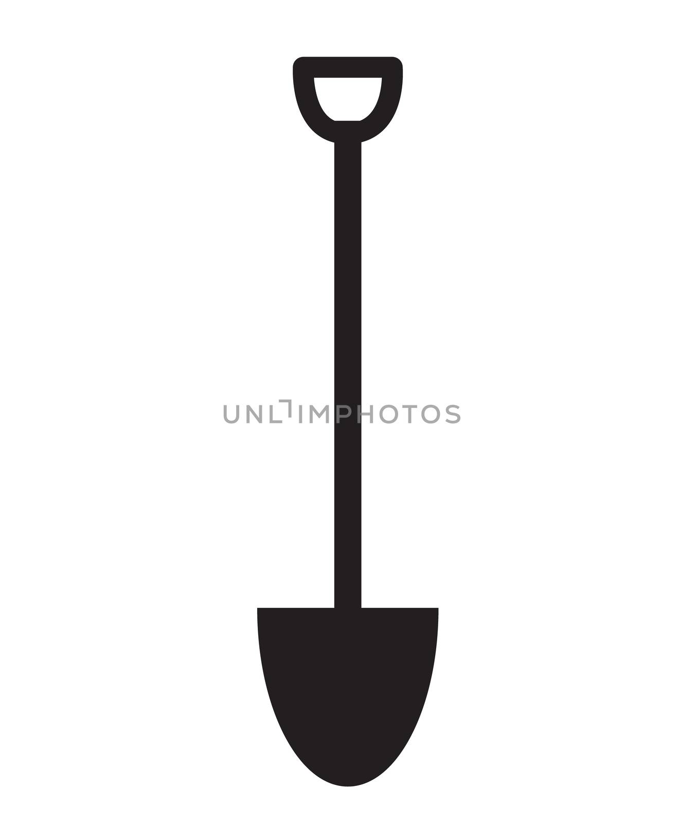 shovel icon on white background. flat style design. shovel sign. by suthee