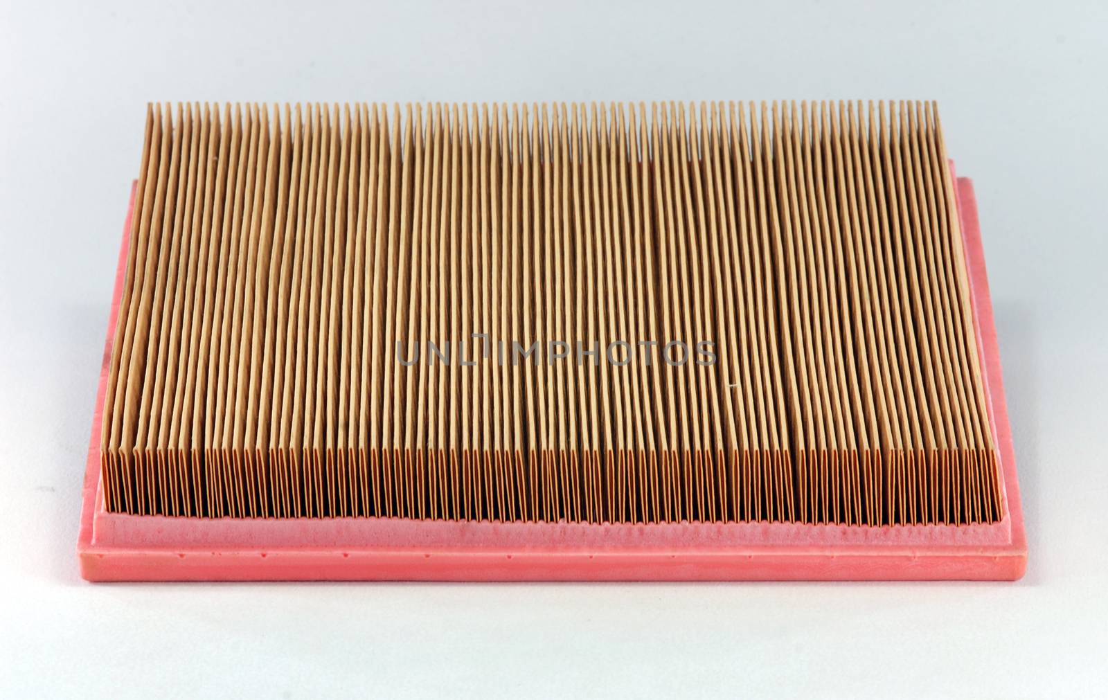 Car air filter isolated on white background