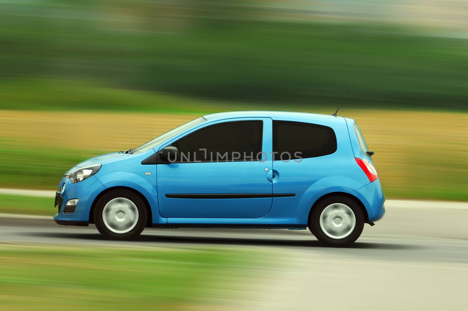 passenger car at high speed