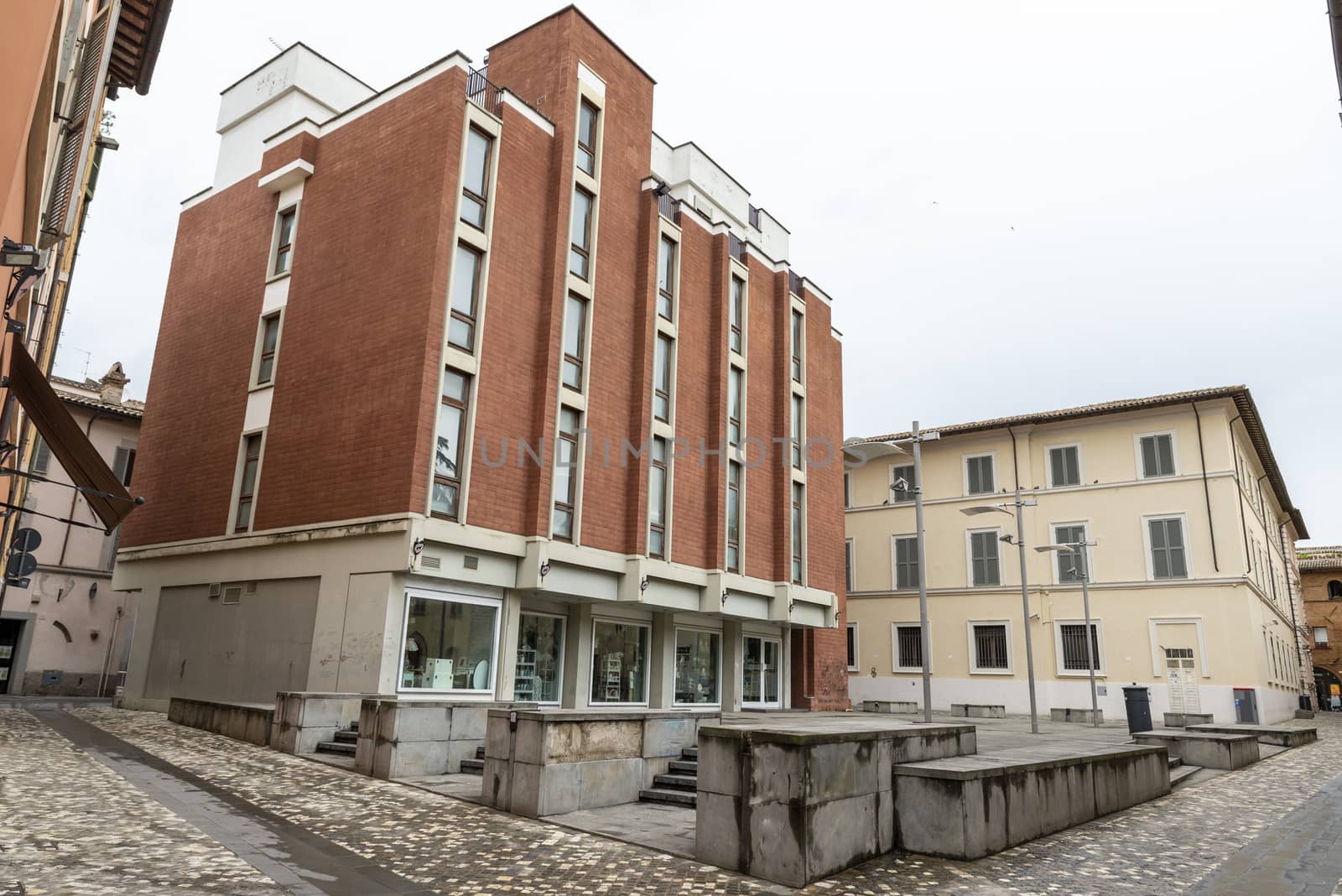 foligno.italy june 14 2020 :architecture of the streets of the city of foligno province of perugia