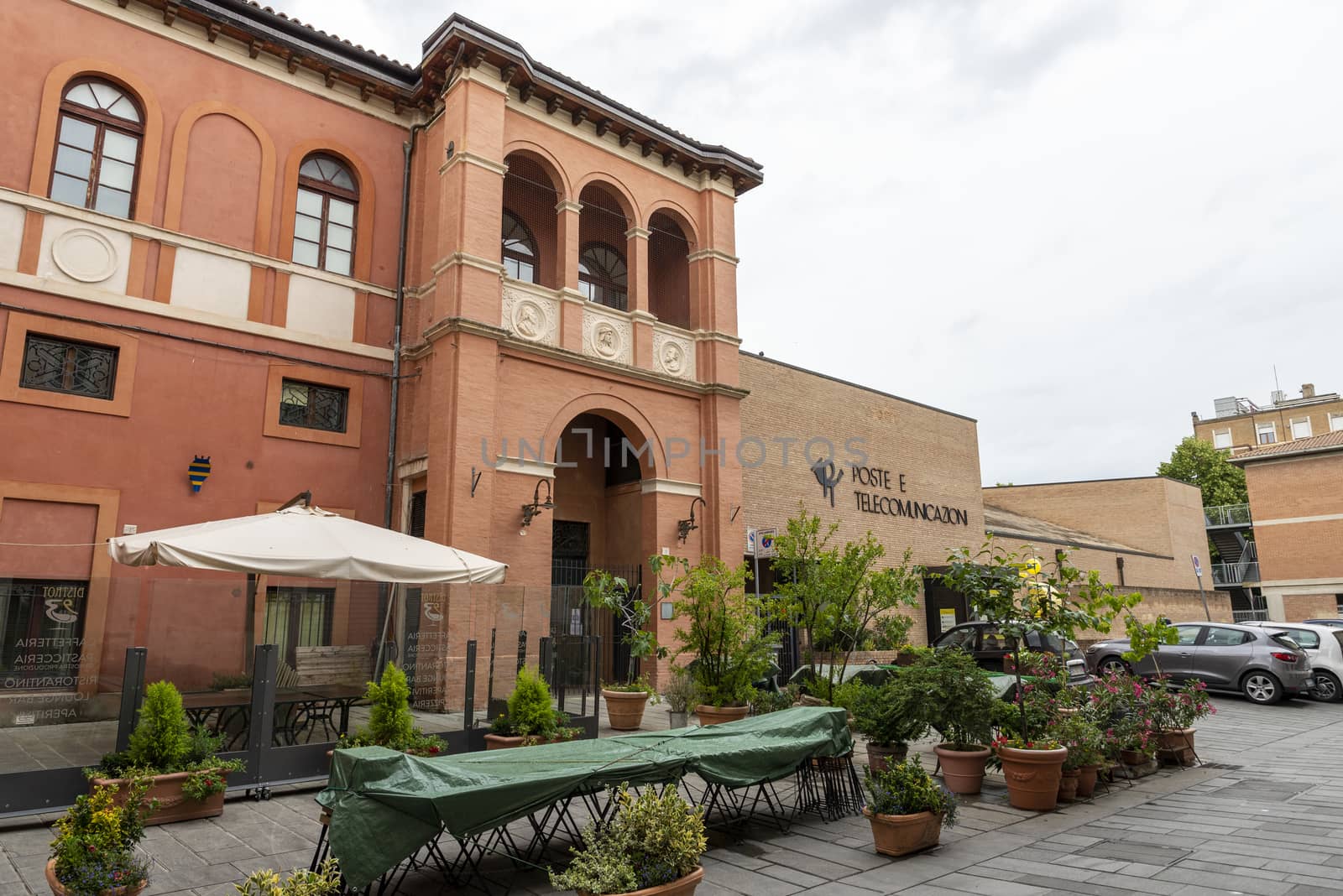 foligno.italy june 14 2020 :architecture of the streets of the city of foligno province of perugia
