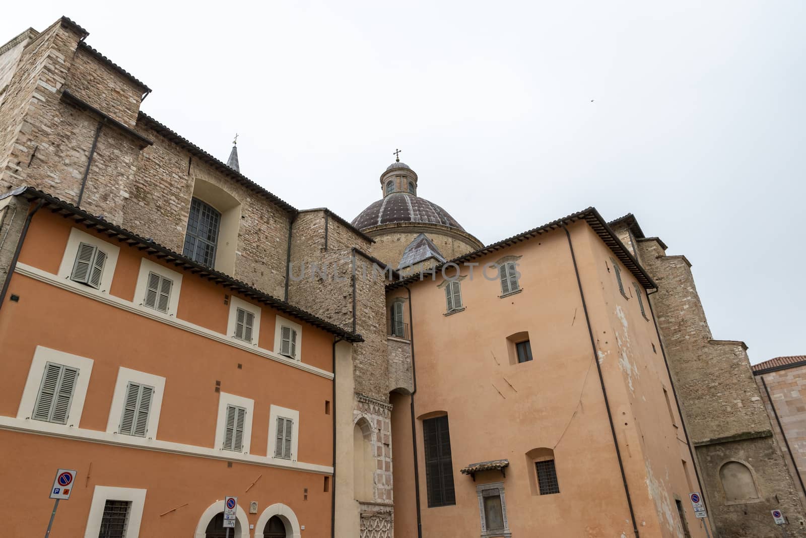 foligno.italy june 14 2020 :architecture of the streets of the city of foligno province of perugia