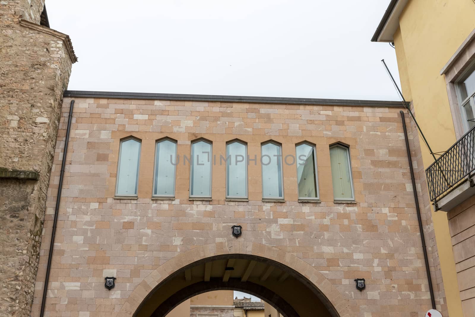 foligno.italy june 14 2020 :architecture of the streets of the city of foligno province of perugia