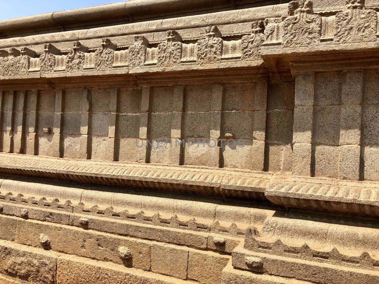 Ancient symmetrical building built by the Pallava king in Mahabalipuram