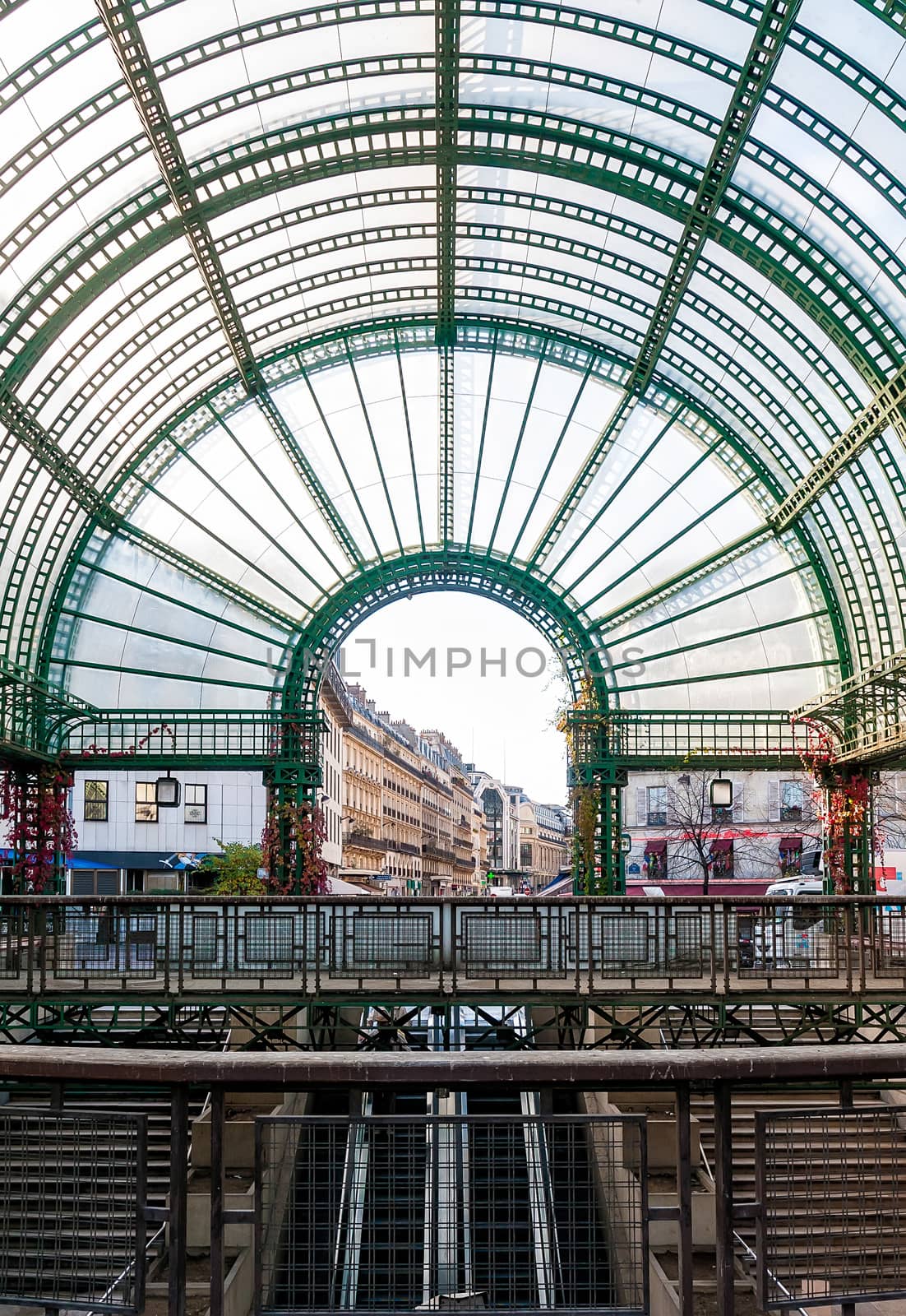 Paris, France, Metro Access "Les Halles". The Rue du Pont Neuf in background