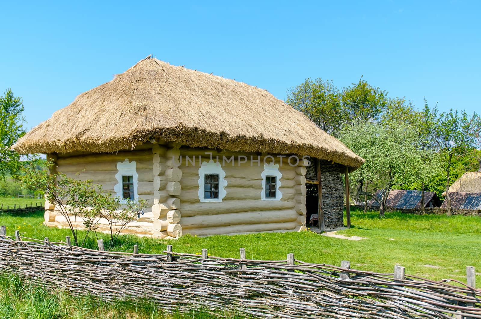 A typical ukrainian antique house, in Pirogovo near Kiev