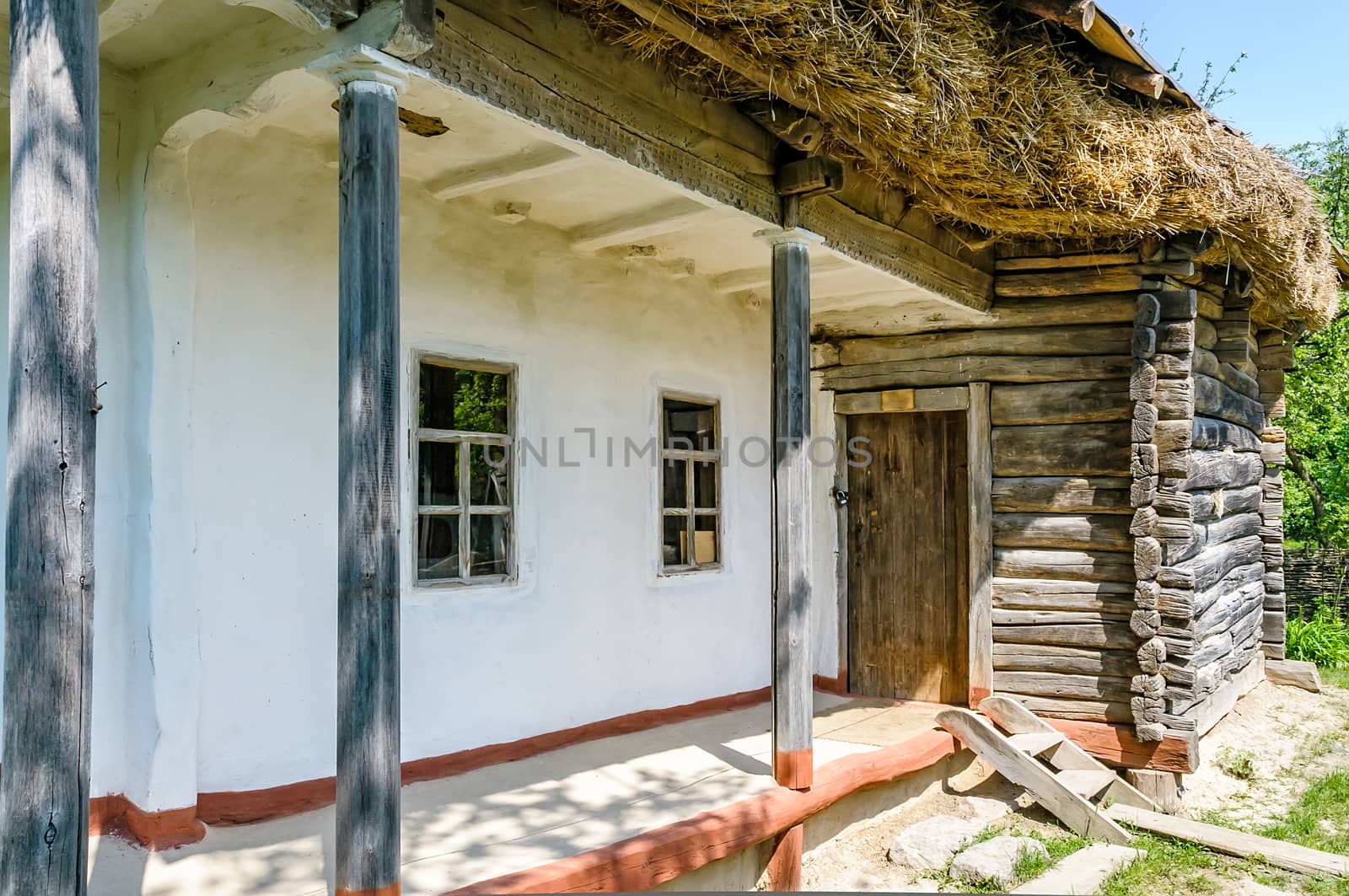 A typical ukrainian antique house, in Pirogovo near Kiev