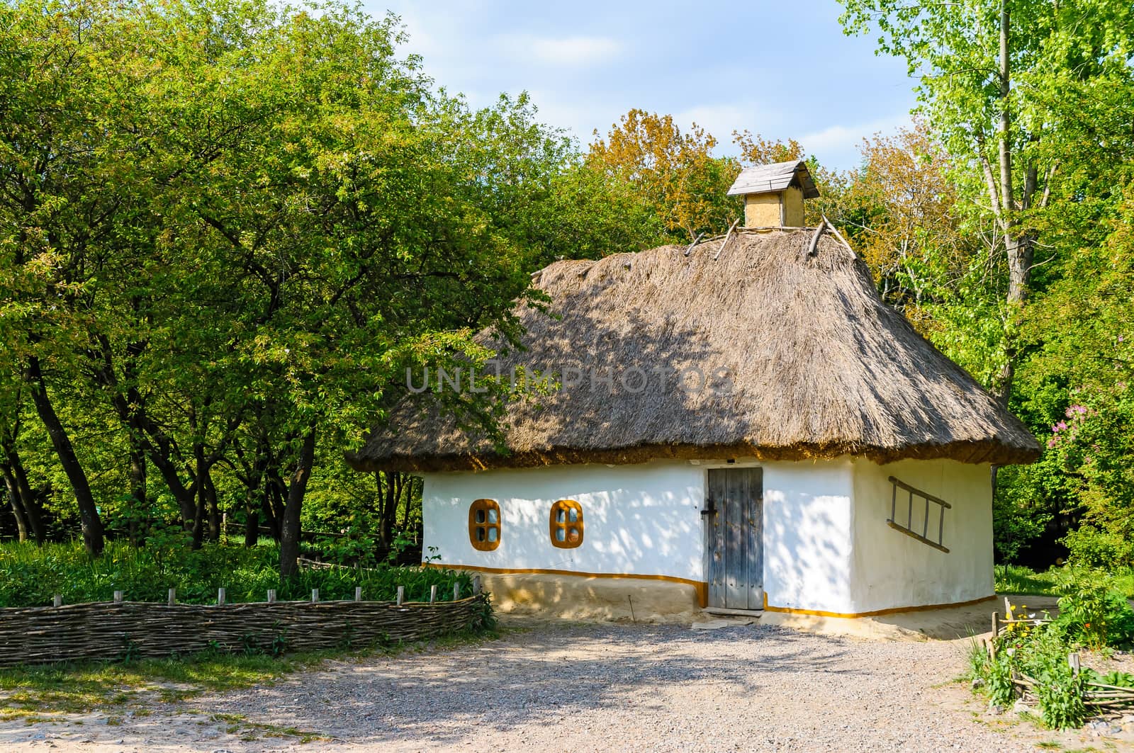 A typical ukrainian antique house, in Pirogovo near Kiev