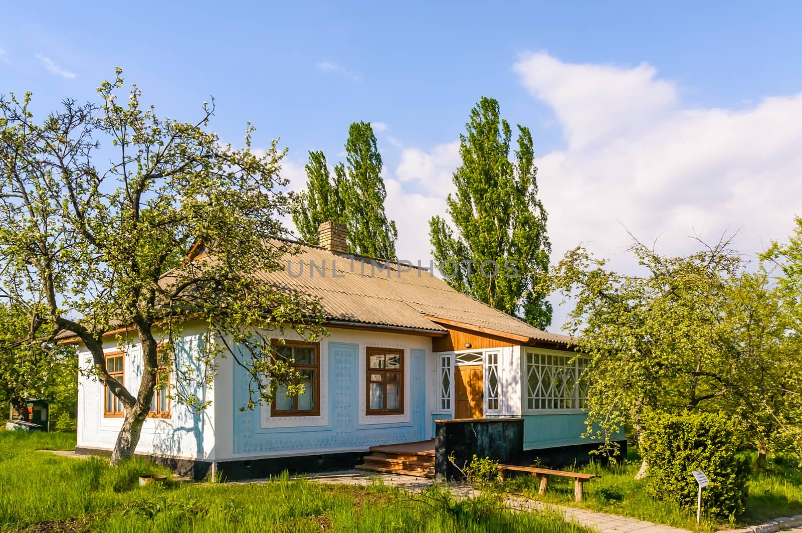 A typical ukrainian antique house, in Pirogovo near Kiev