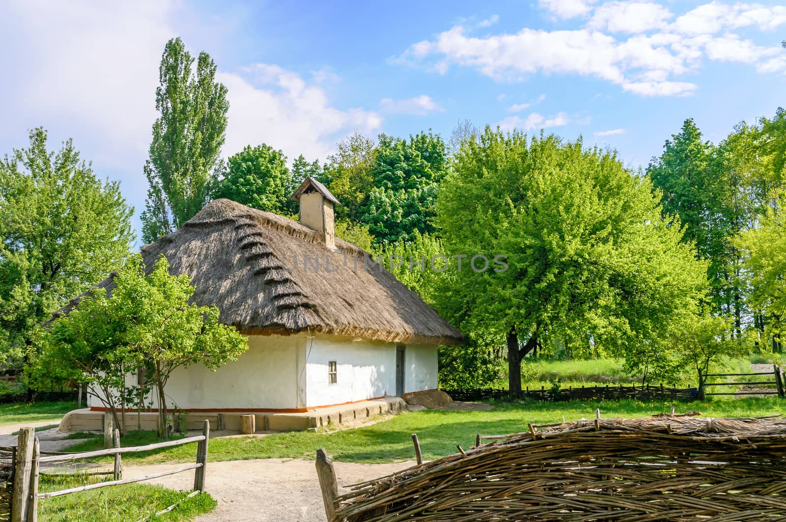 A typical ukrainian antique house, in Pirogovo near Kiev