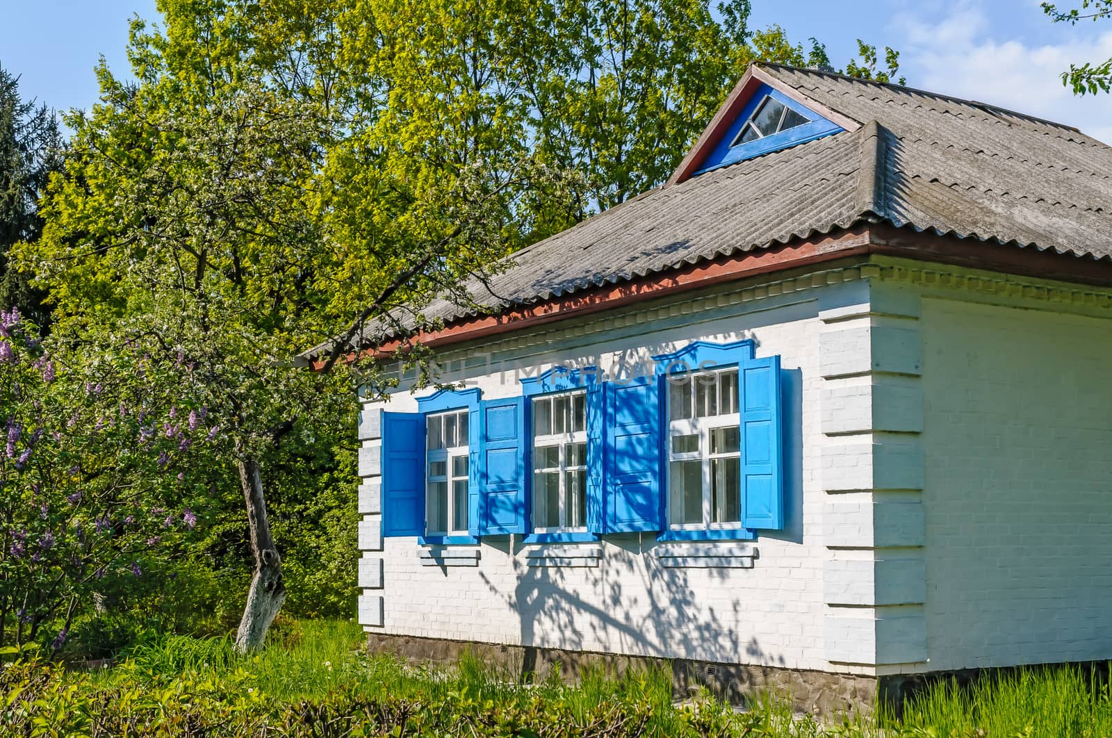 A typical ukrainian antique house, in Pirogovo near Kiev