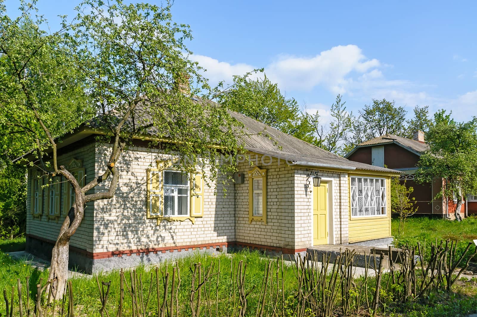 A typical ukrainian antique house, in Pirogovo near Kiev