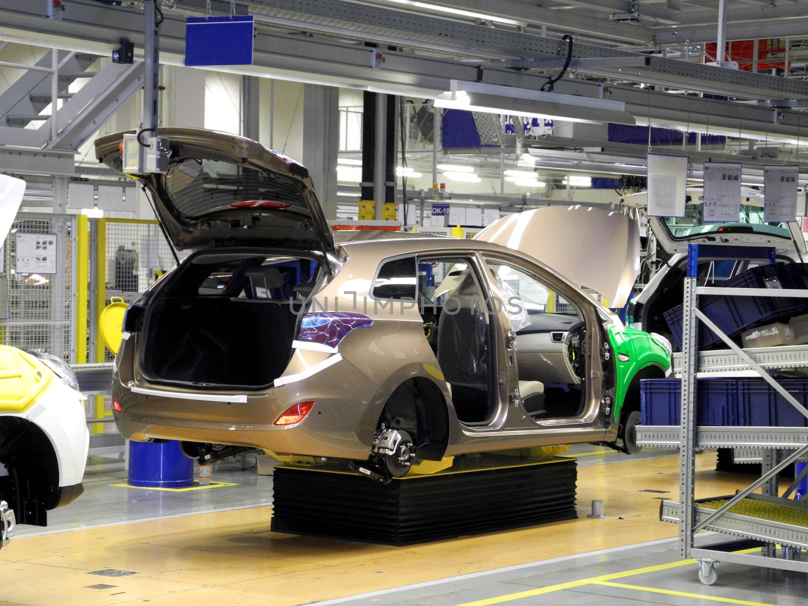 production line on which the products car