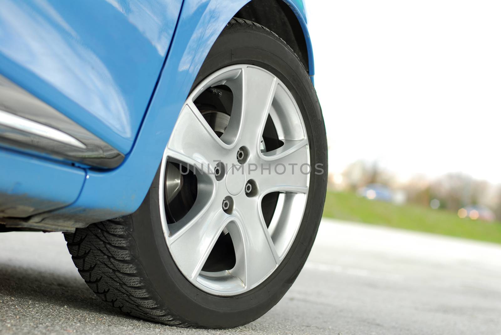 tire and alloy wheel on this high performance sports car