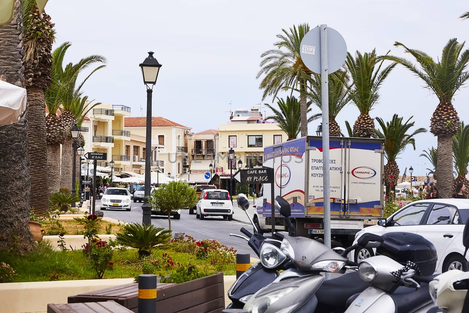 RETHYMNO, THE CRETE ISLAND, GREECE - MAY 30, 2019: Walking in the old town of Rethymno.