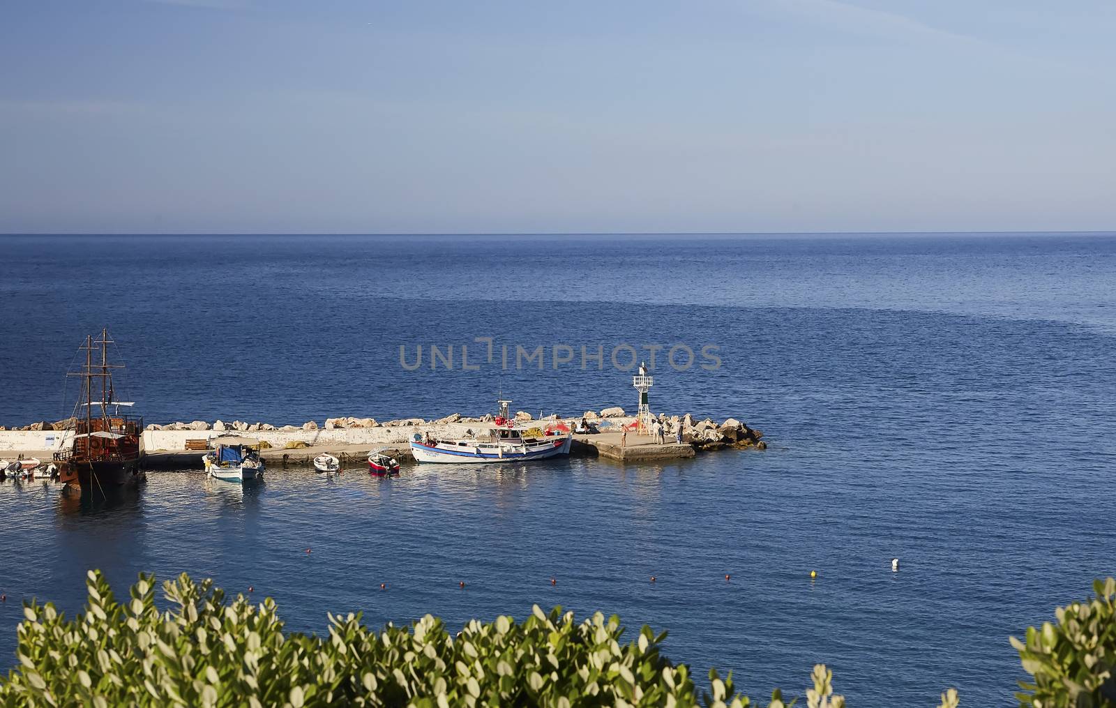 BALI, THE CRETE ISLAND, GREECE - MAY 25, 2019: The beautiful seaview to the harbour of Bali.