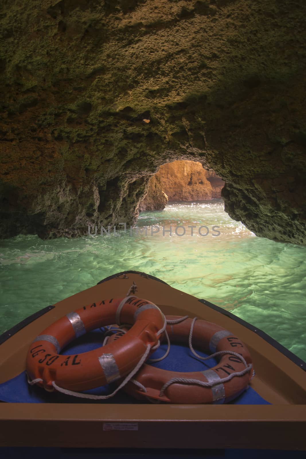 a landscape at the rocks of Ponta da Piedade near Lagos and Luz at the Algarve of Portugal in Europe.