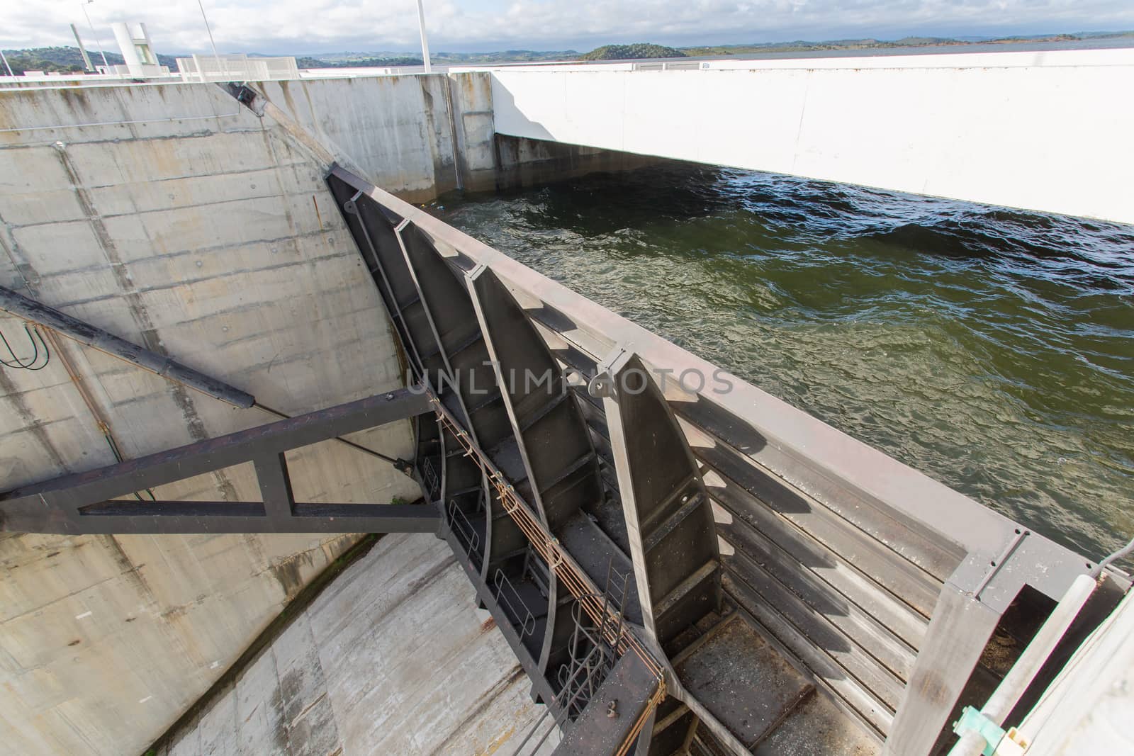 Dam Gate of Alqueva Reservoir in Portugal