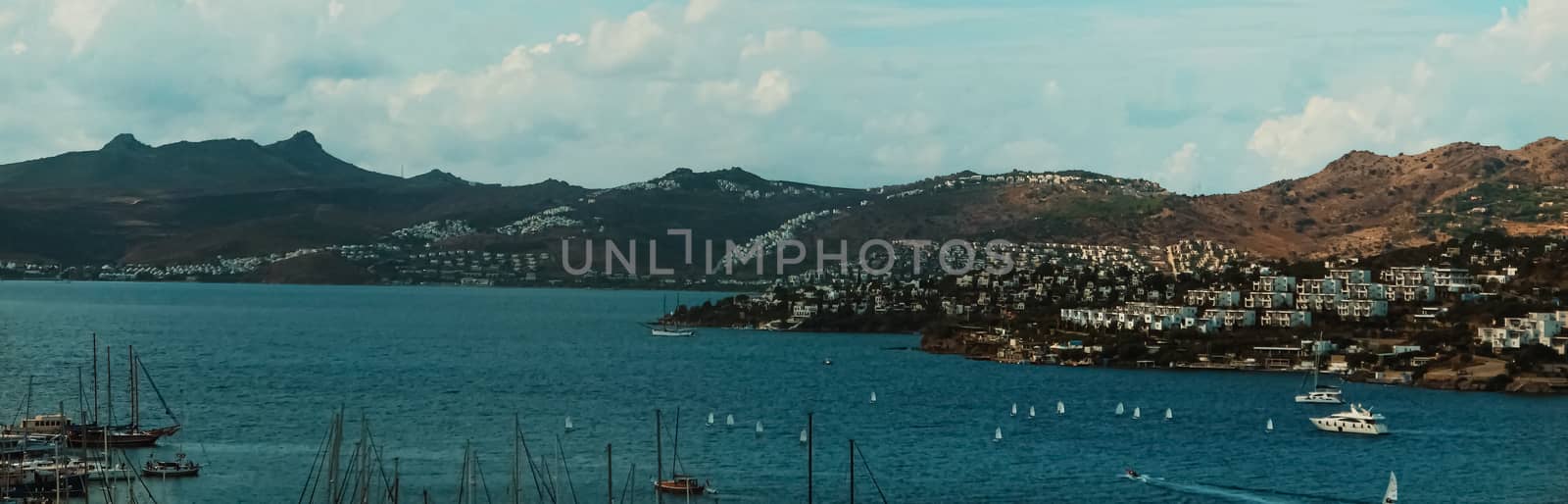 Mediterranean coast and cloudy sky, beautiful panoramic sea view and coastal nature by Anneleven