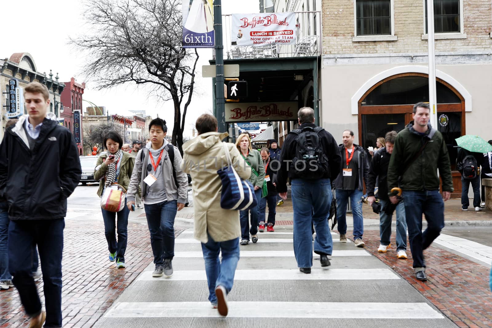 Pedestrians walking, 6th street by GSPhotography
