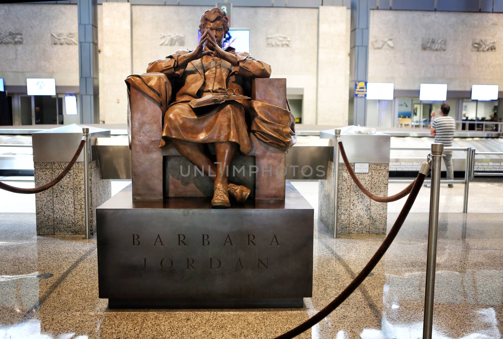 Austin, Texas, June 3, 2018. Sculpture of Barbara Jordan, American lawyer, educator and politician, in Austin-Bergstrom international Airport.