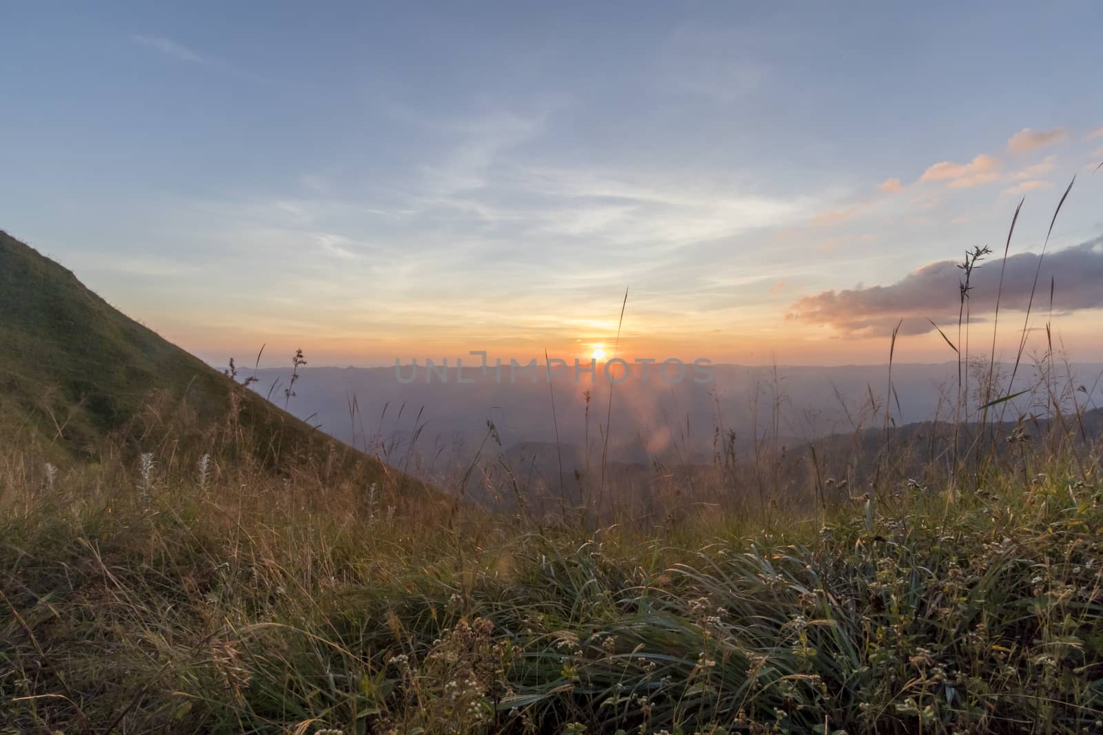 Mountain valley during sunrise by Gobba17