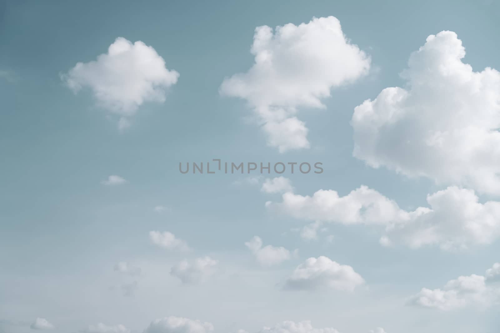 Copy space minimal concept of summer blue sky and white cloud abstract blank. by Suwant