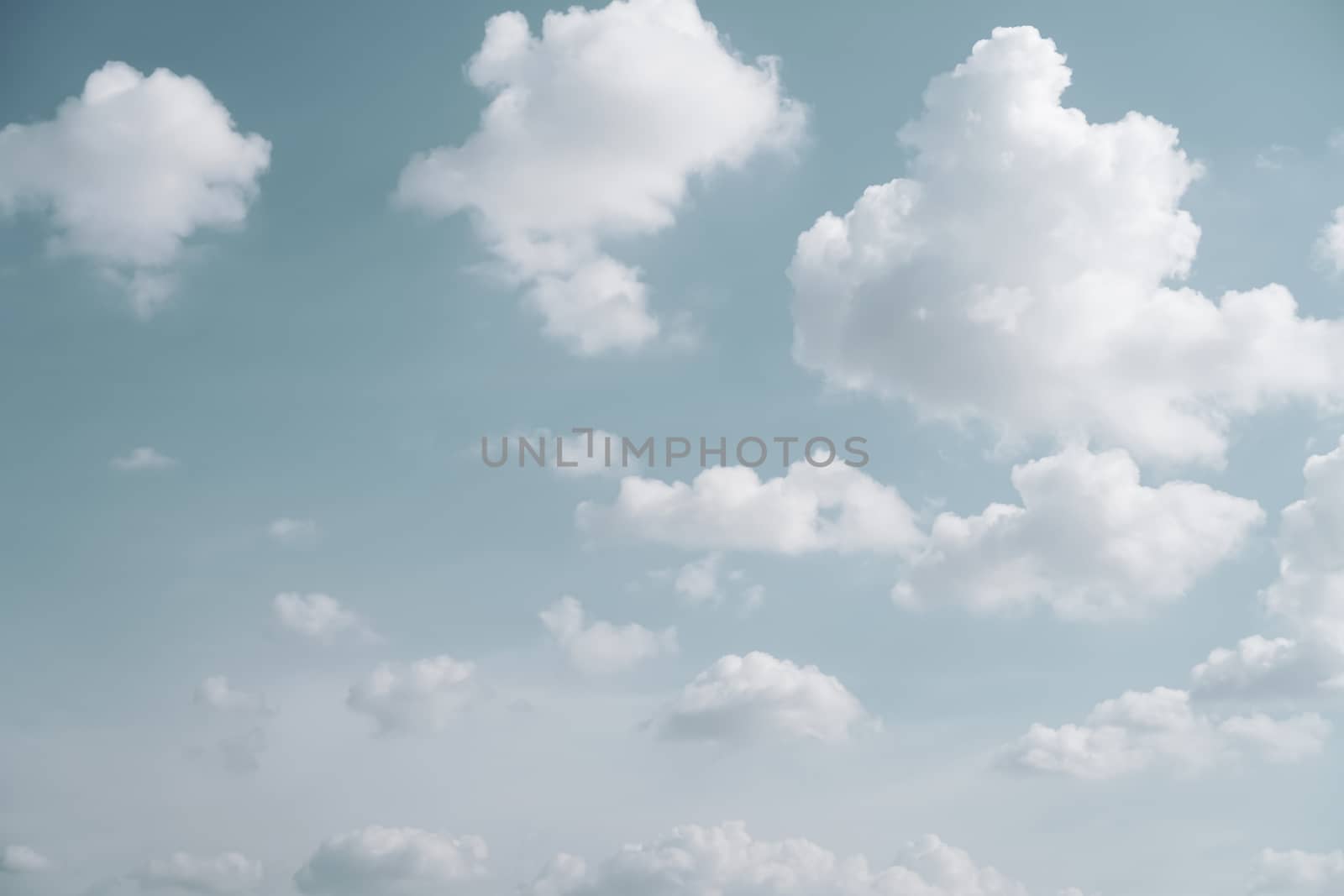 Copy space minimal concept of summer blue sky and white cloud abstract blank background.