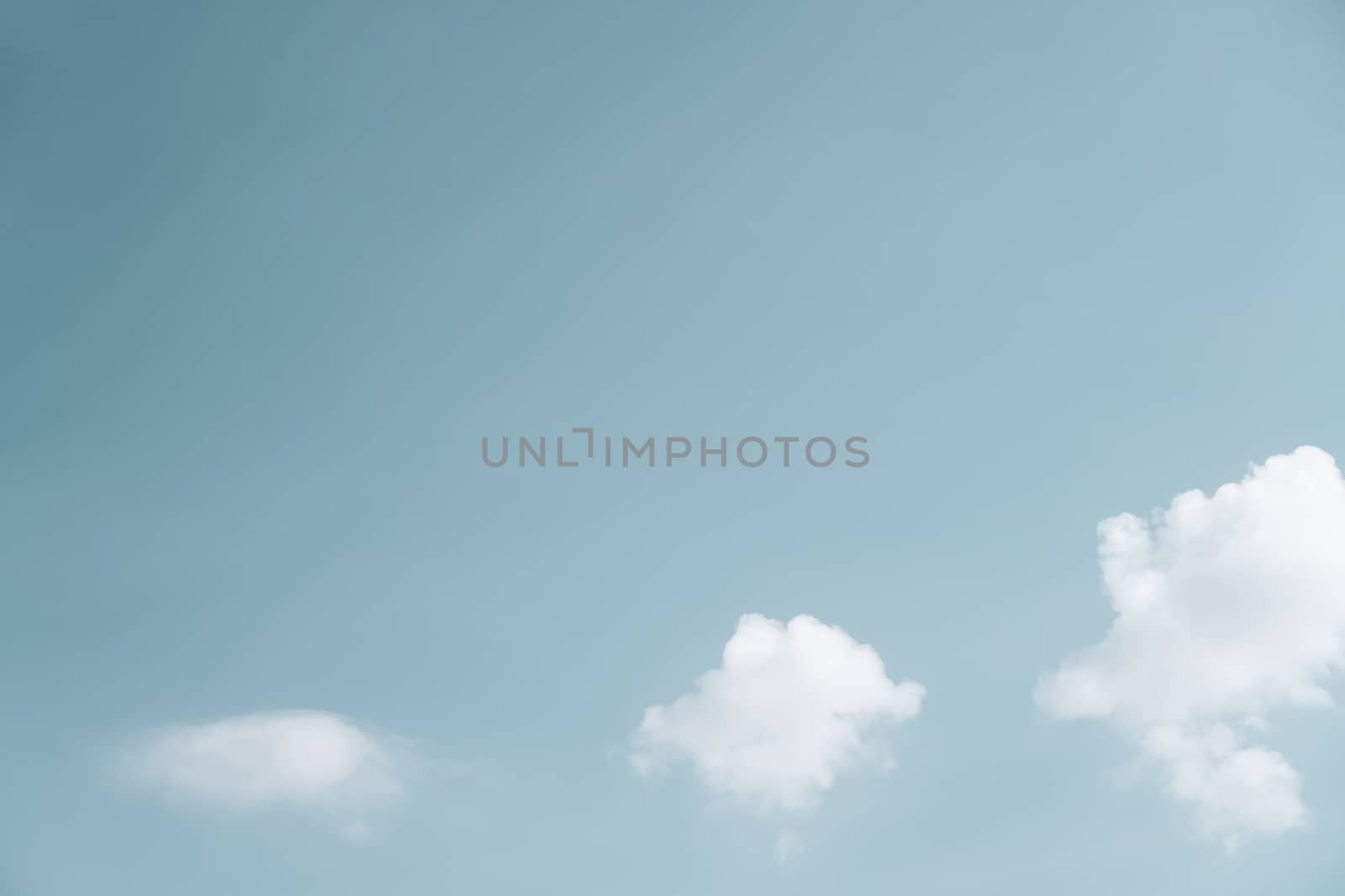 Copy space minimal concept of summer blue sky and white cloud abstract blank. by Suwant