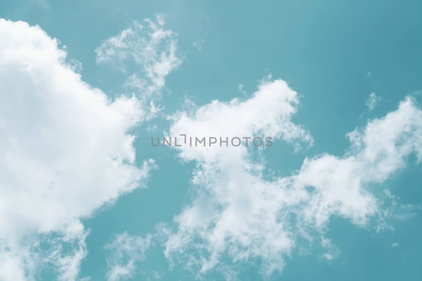 Copy space minimal concept of summer blue sky and white cloud abstract blank background.