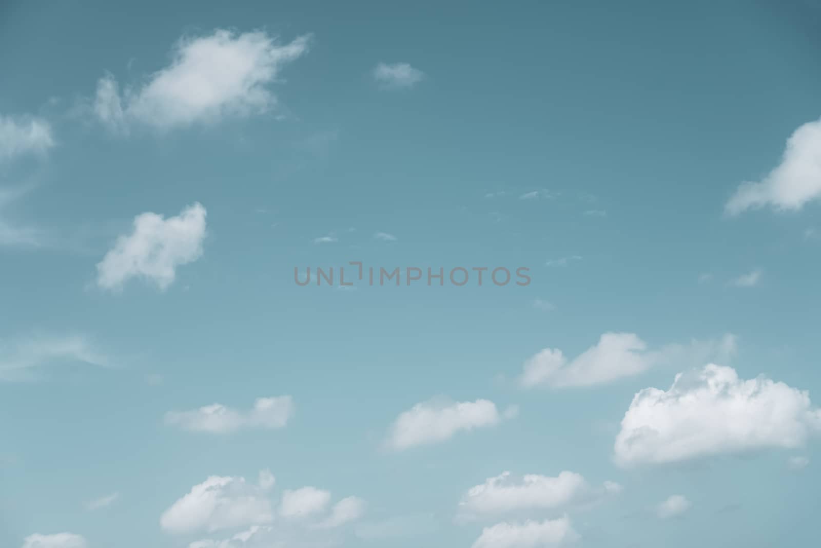 Copy space minimal concept of summer blue sky and white cloud abstract blank background.