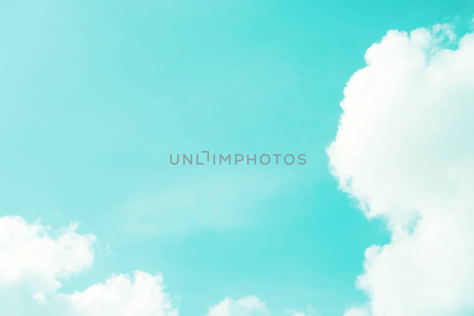 Copy space minimal concept of summer blue sky and white cloud abstract blank. by Suwant