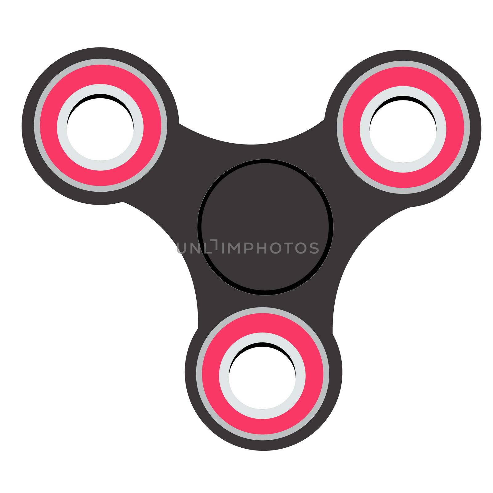 Hand spinner toys, hand fidget spinner flat vector on white back by suthee