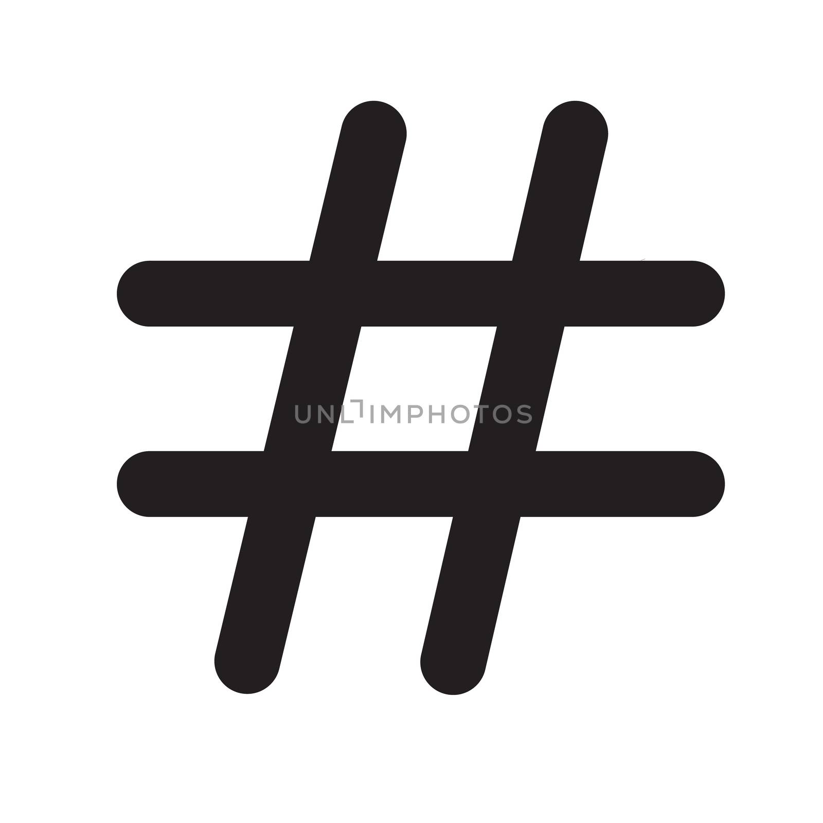 hashtags icon on white background. hashtags icon flat design sty by suthee