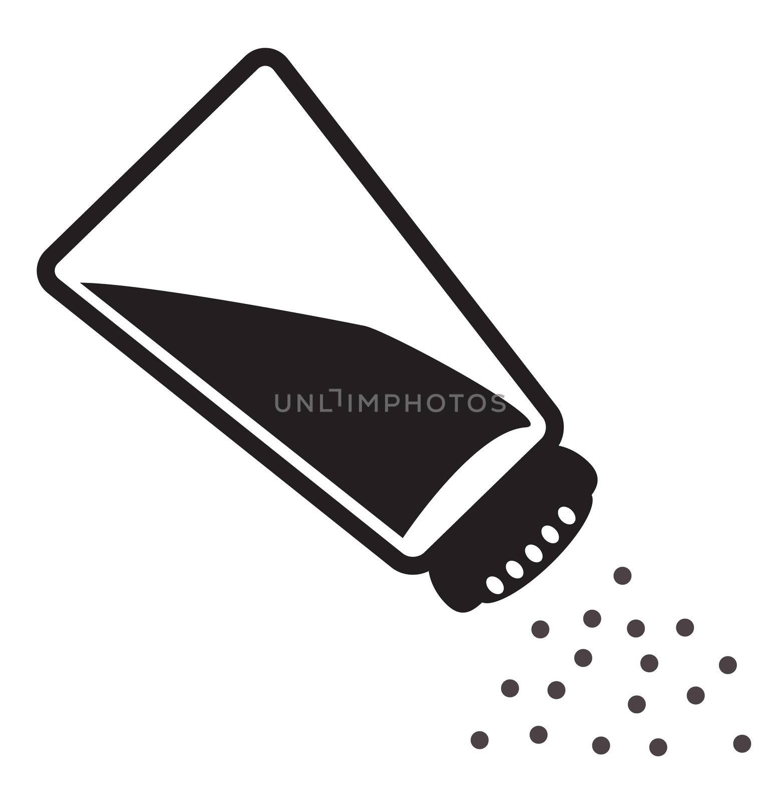 salt icon on white background. salt shaker icon on flat style is by suthee