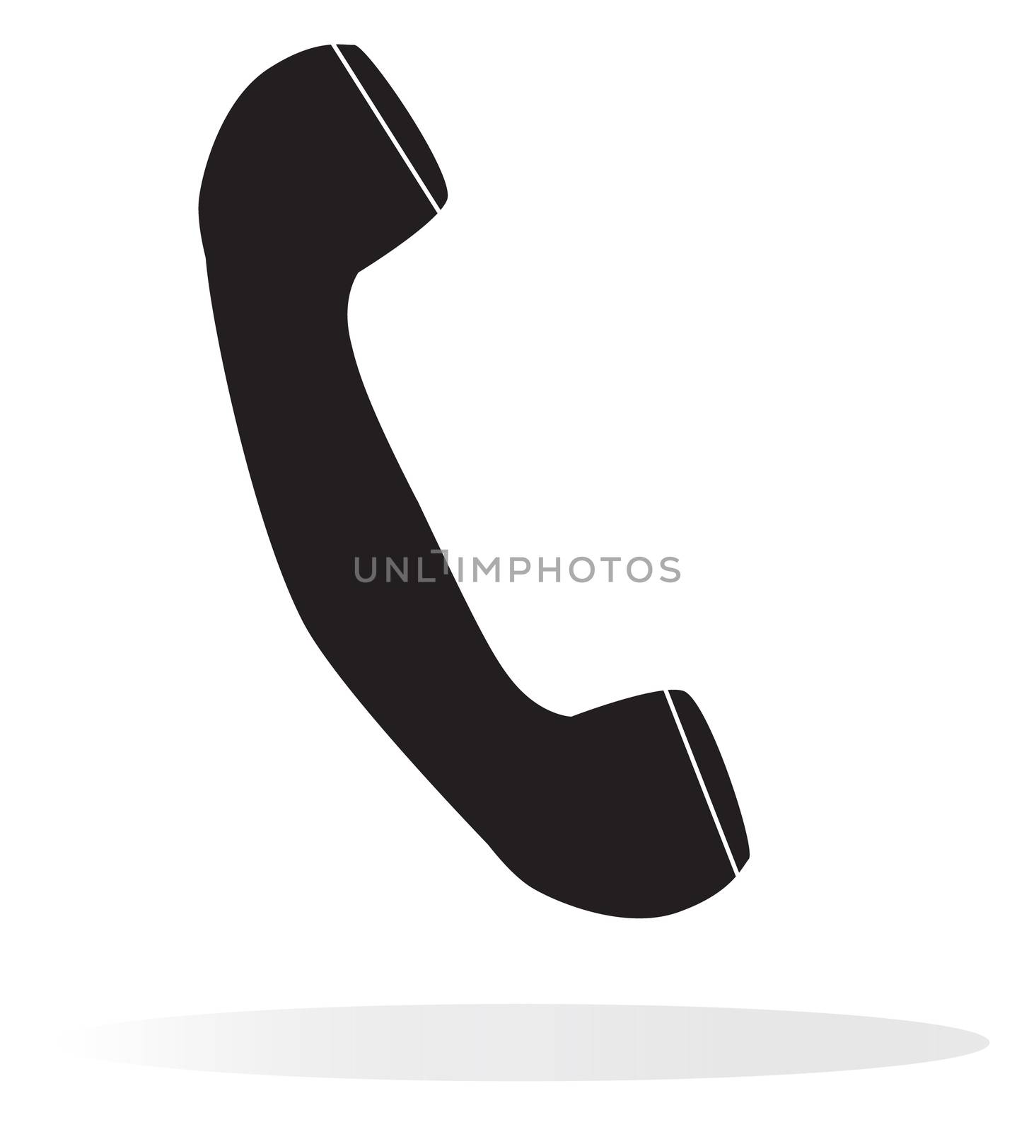 telephone on white background. telephone receiver black icon. 