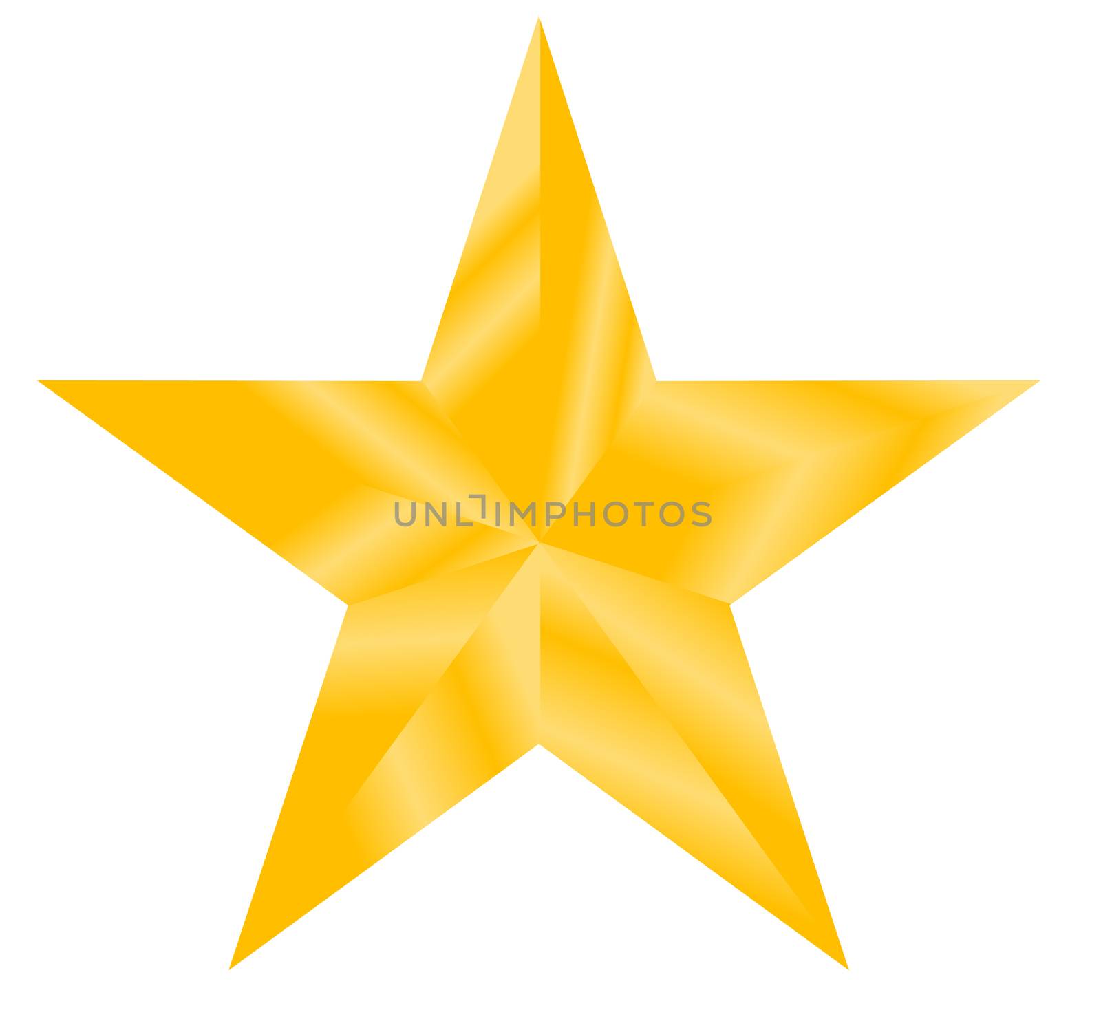 gold star sign. gold star on white background. 