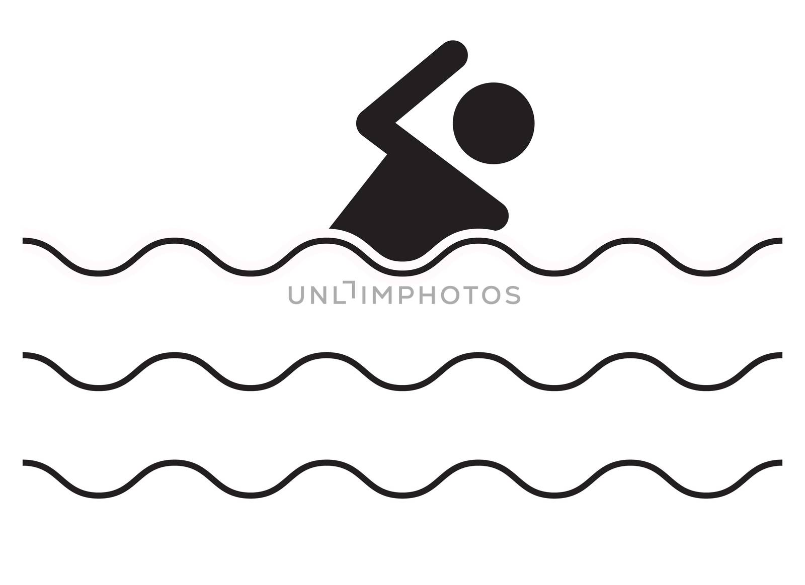 swimming icon on white background. swimming sign. 