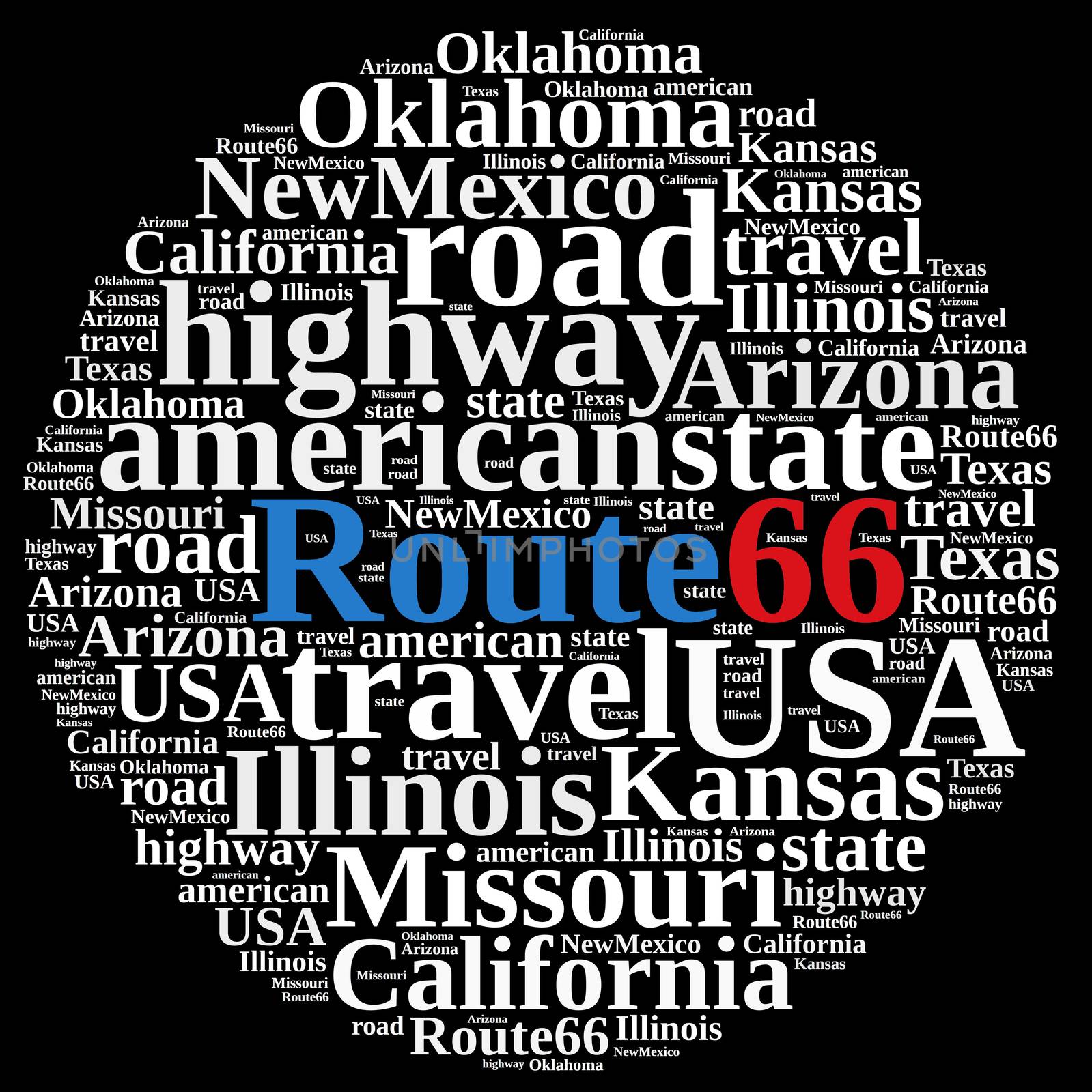 Word cloud on Route 66. by CreativePhotoSpain