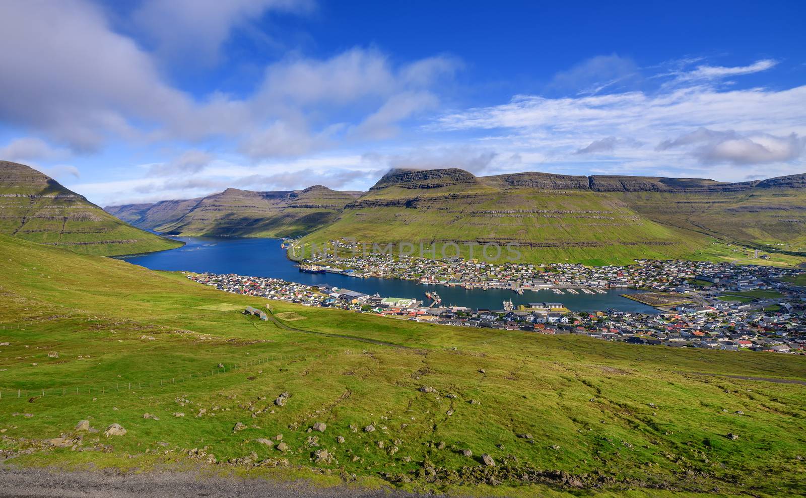 City of Klaksvik on Faroe Islands, Denmark by nickfox