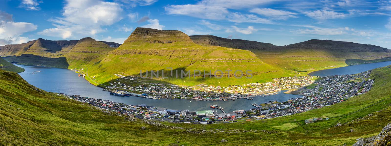 City of Klaksvik on Faroe Islands, Denmark by nickfox