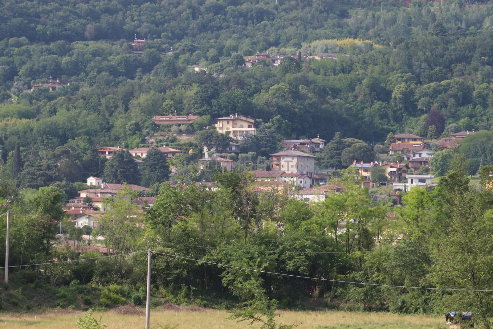 view of Brescia, a city in northern Italy from the mountain