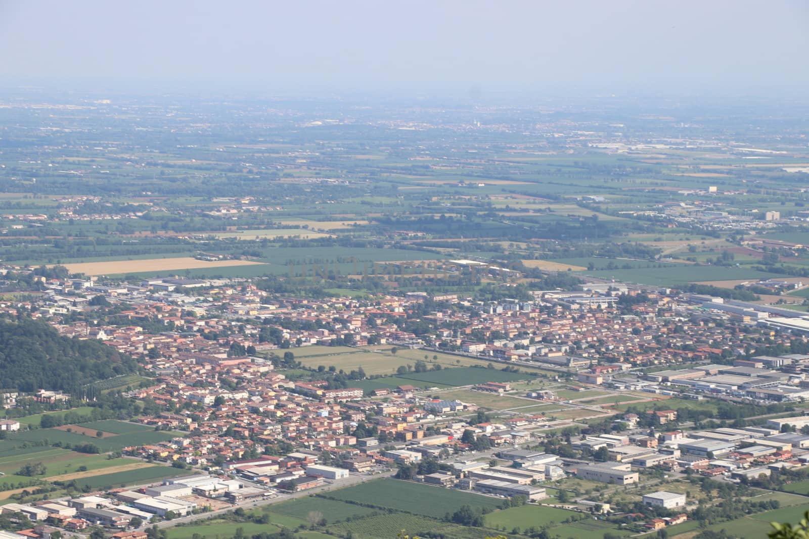 view of Brescia, a city in northern Italy from the mountain